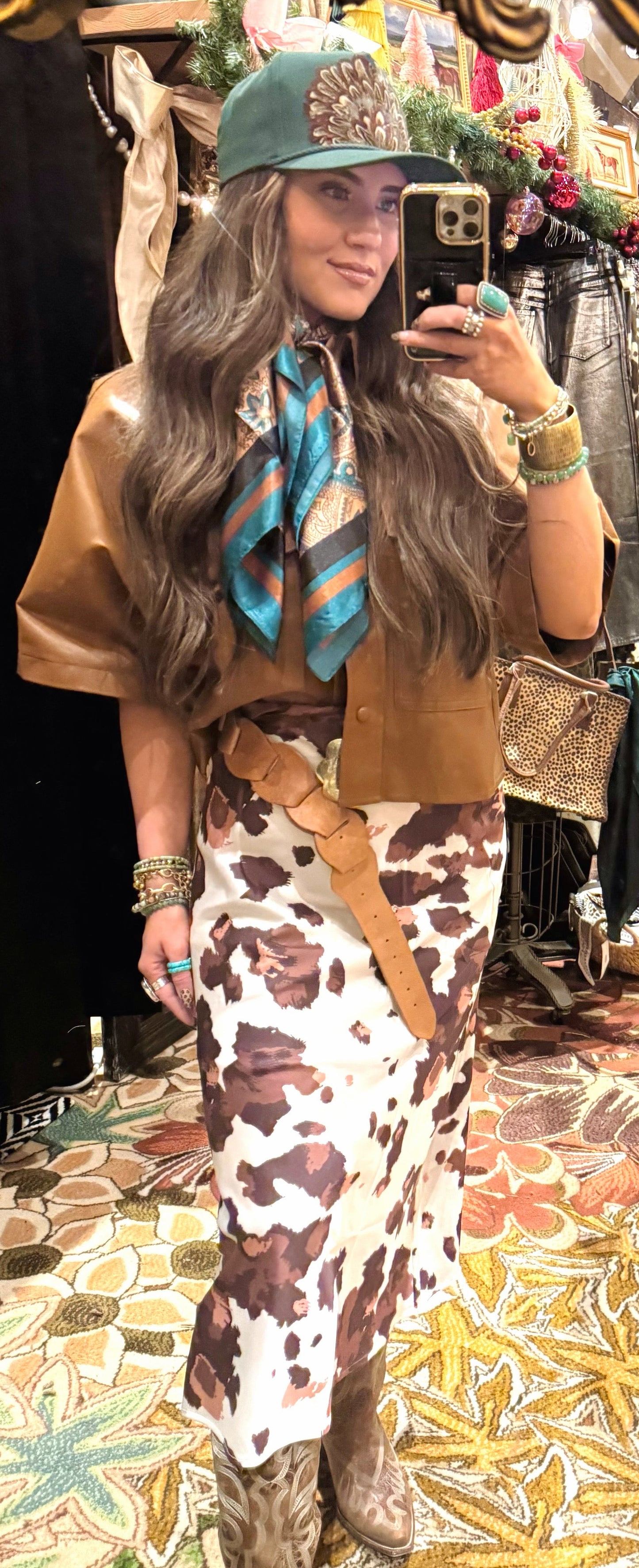 Faux Leather Button Down Top