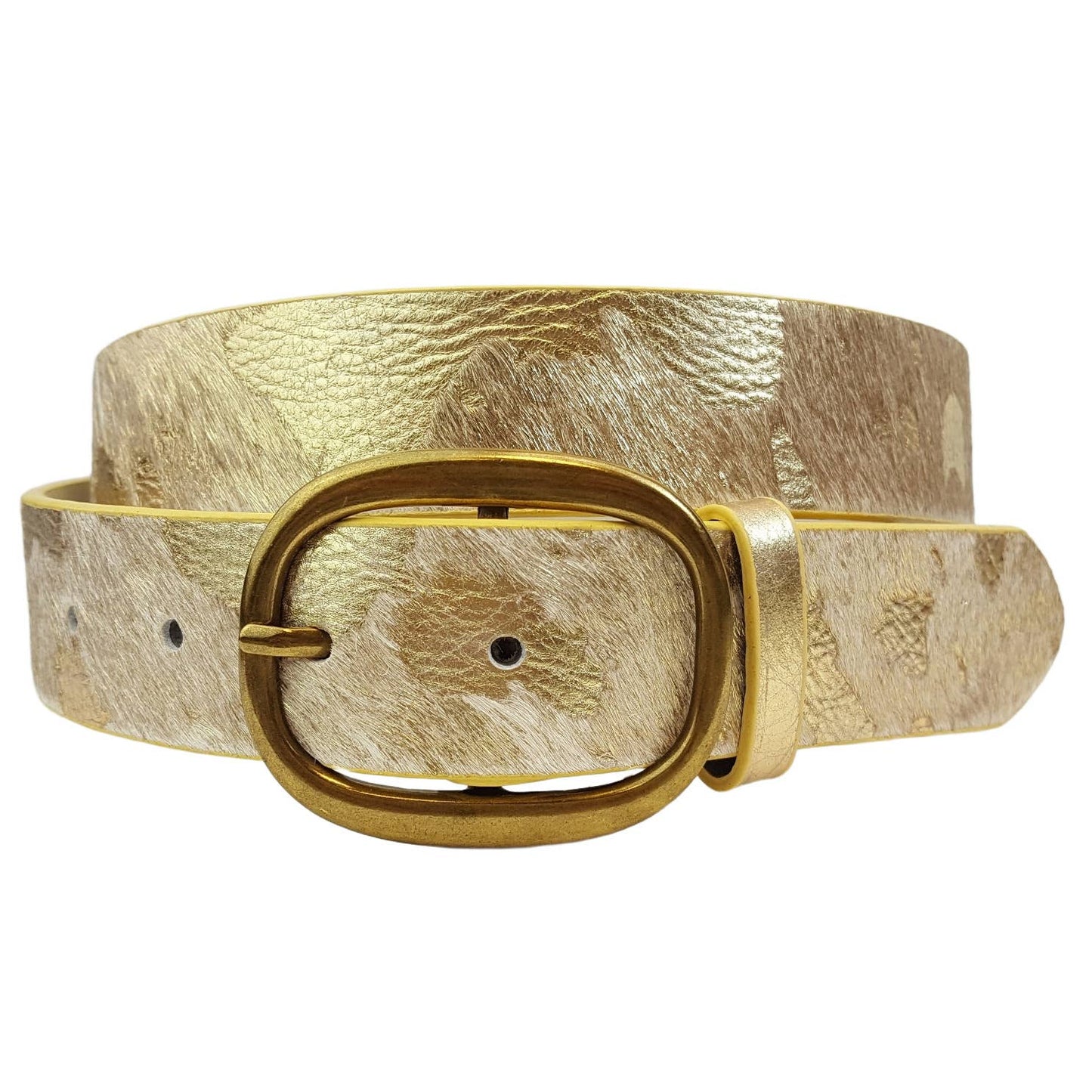 Gold Cow Hide Leather Belt