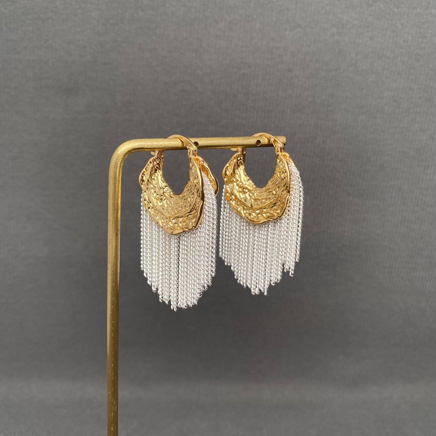 Cowgirl Fringe - Two Toned Earring (18k gold)