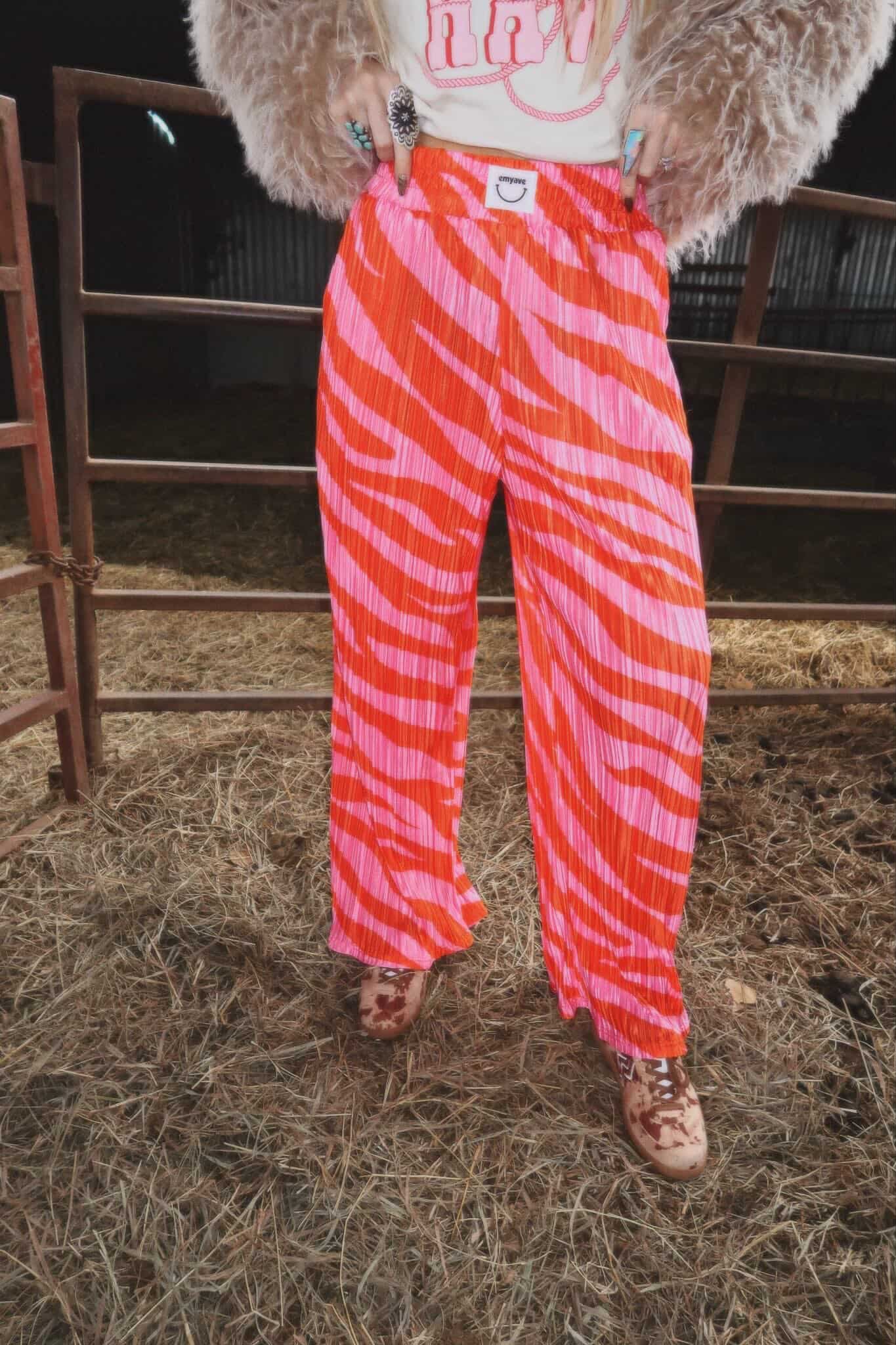 Pink & Red Zebra Pant