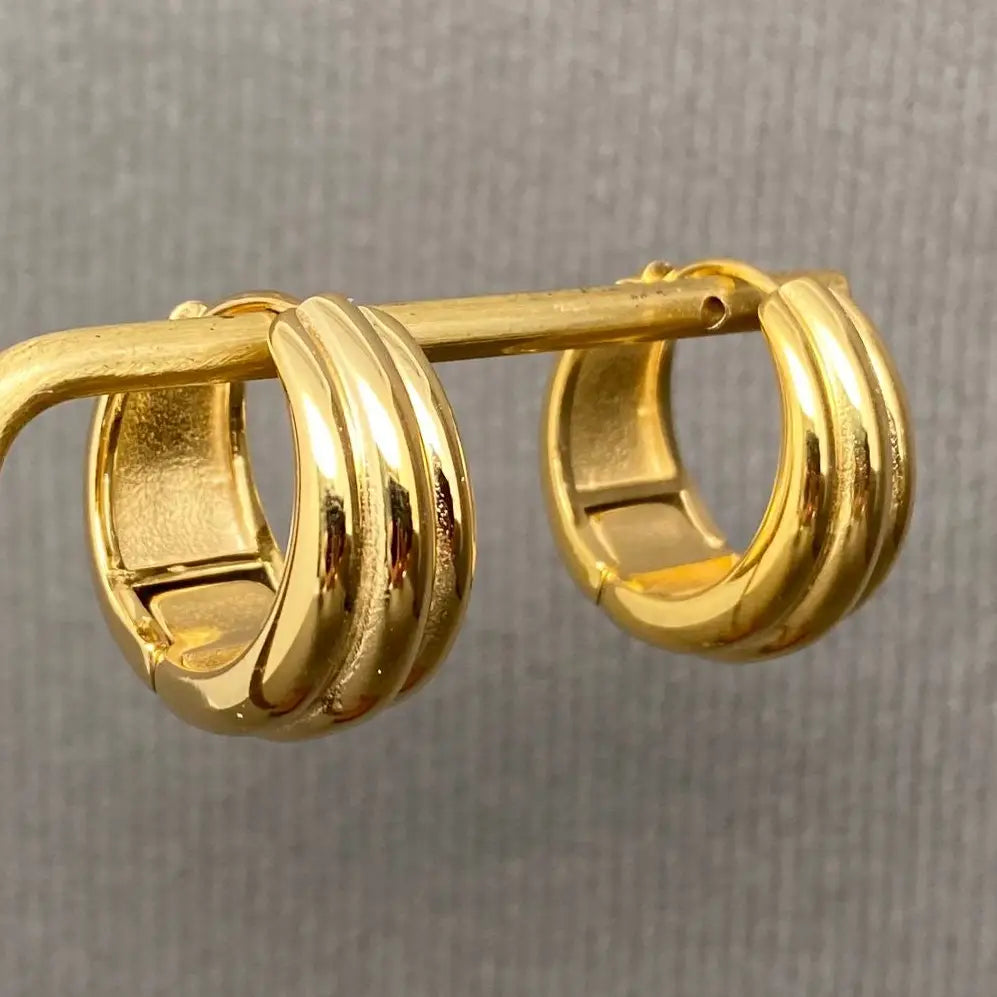 Glossy 18K Gold Plated Hoop Earring