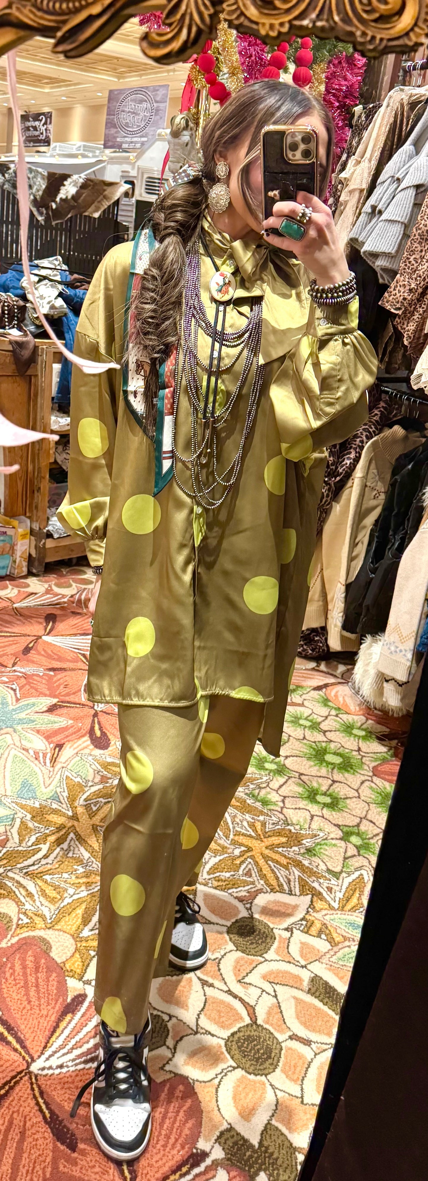 Green Polka Dot Set