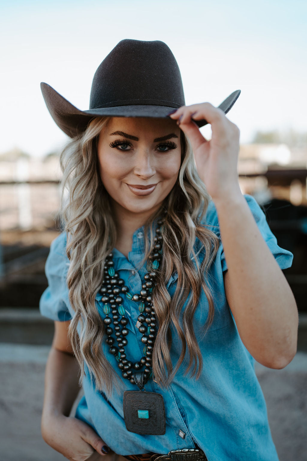 Denim Button Down Top