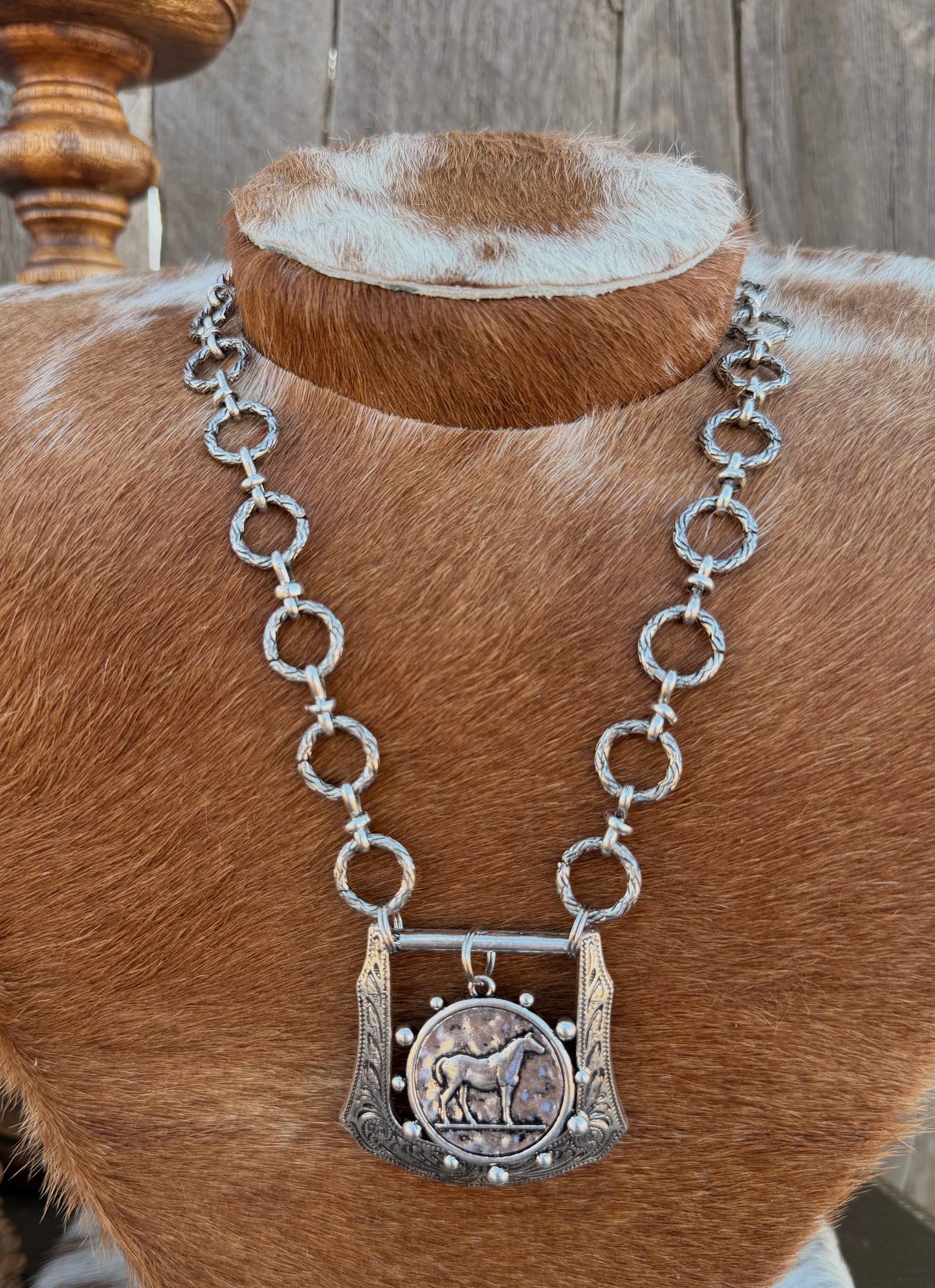Buckle-Horse Pendant Necklace