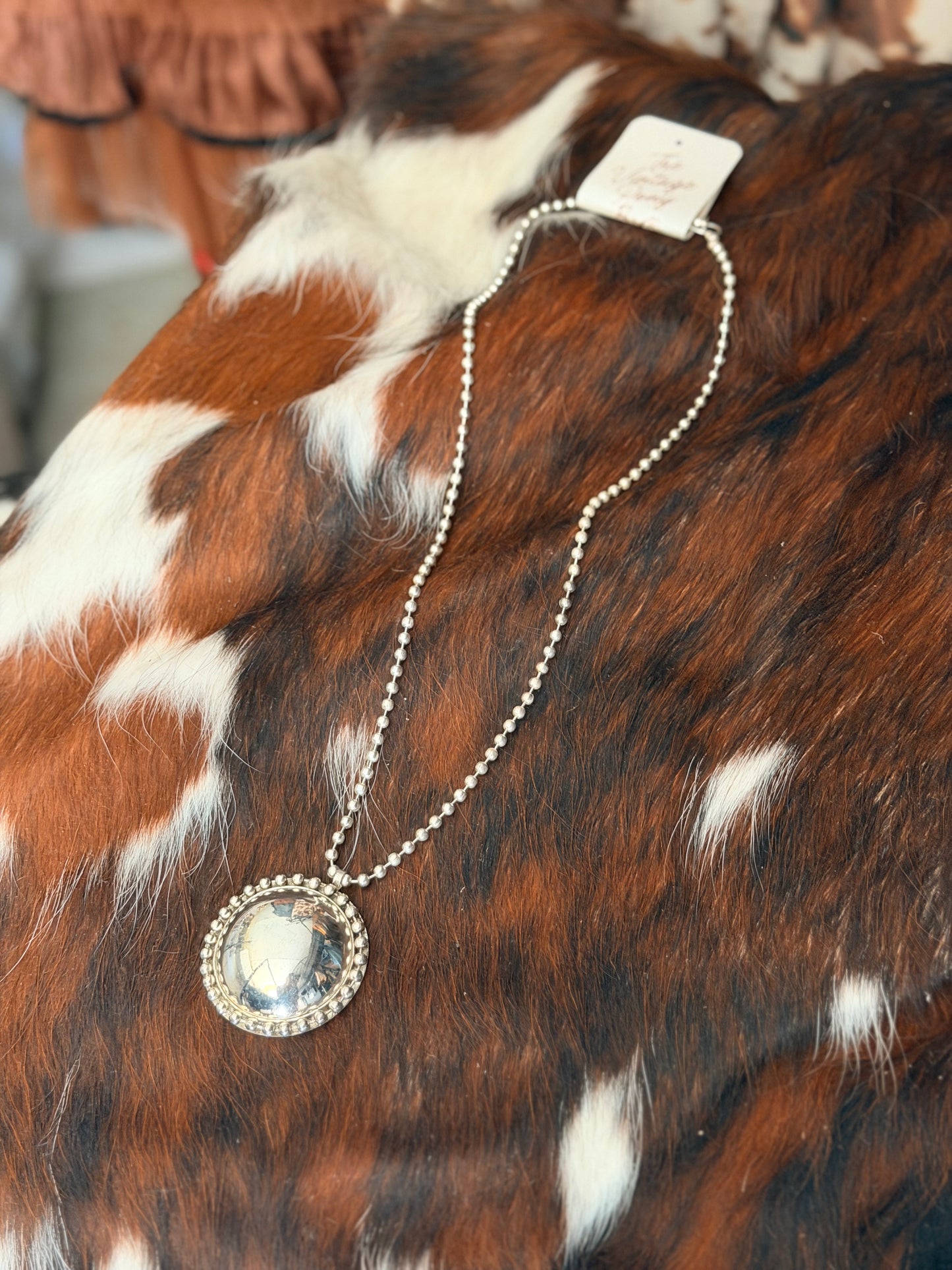 Silver Concho Necklace
