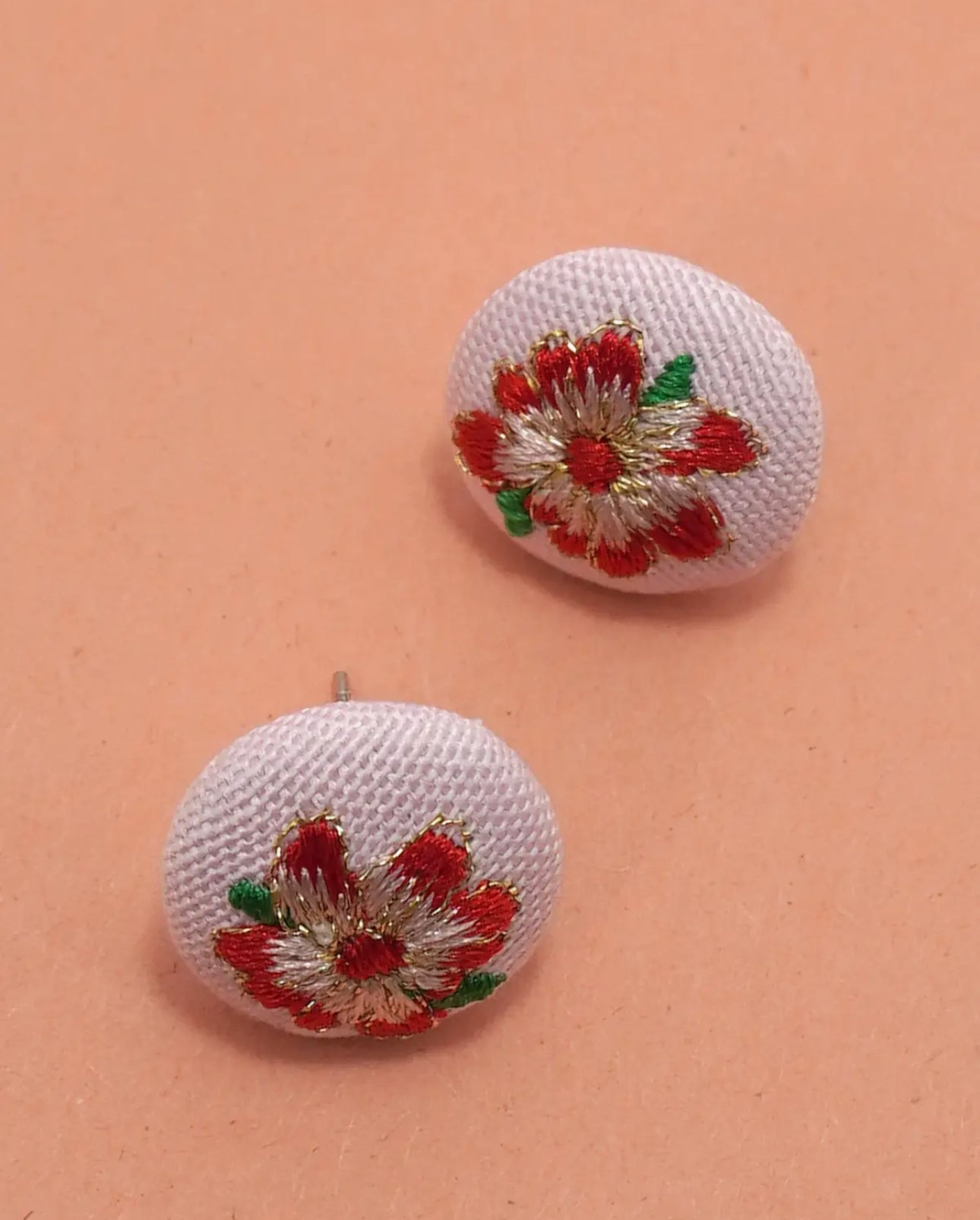 Embroidered Floral Studs