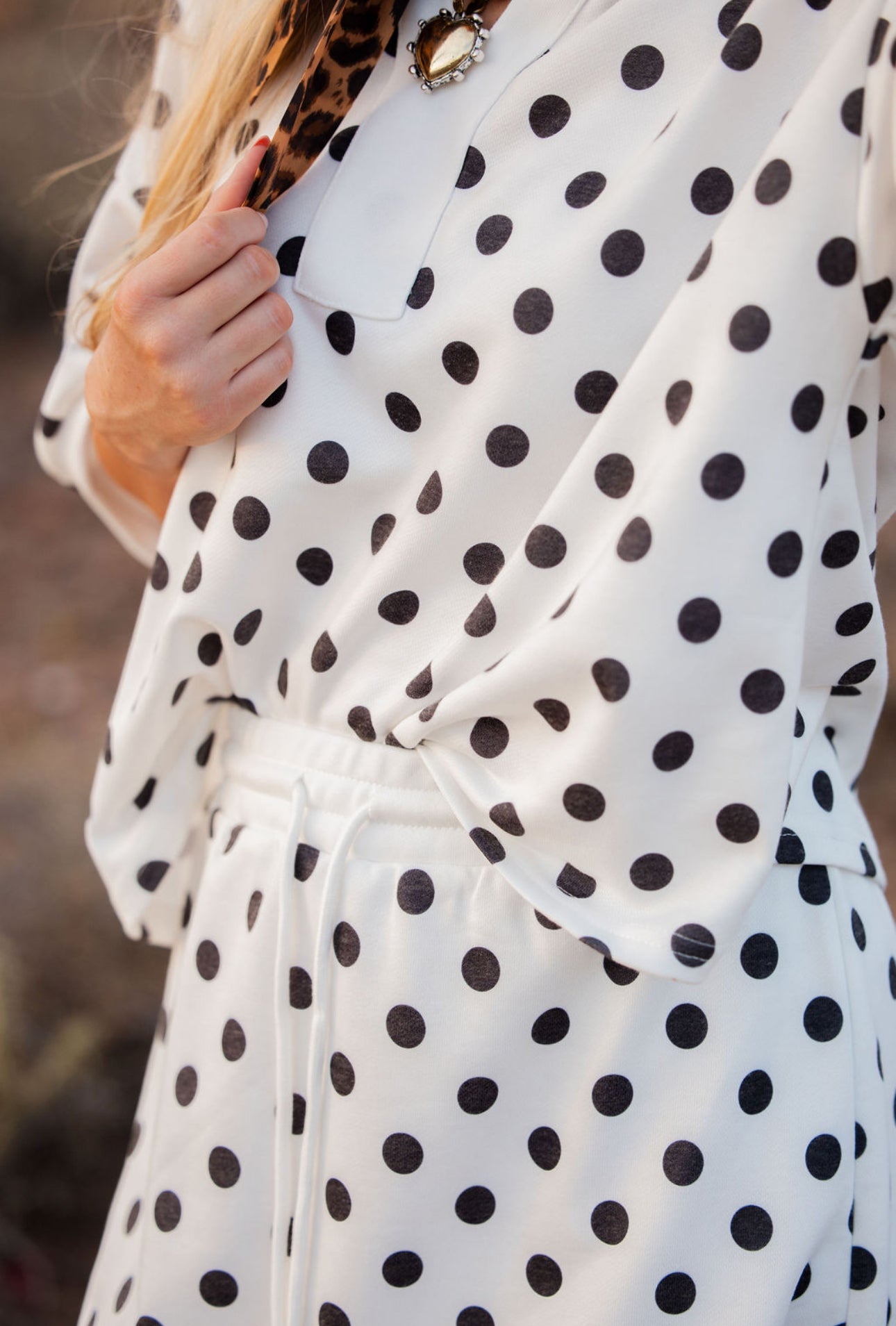 White + Black Polka Dot Set