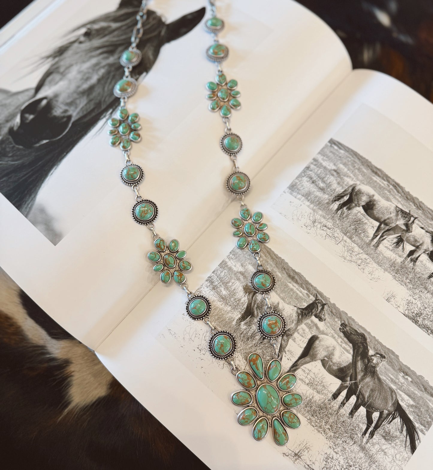 Squash Blossom Turquoise Necklace