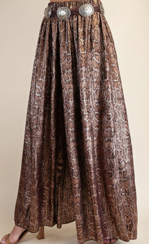 Snakeskin Wide Leg Pant