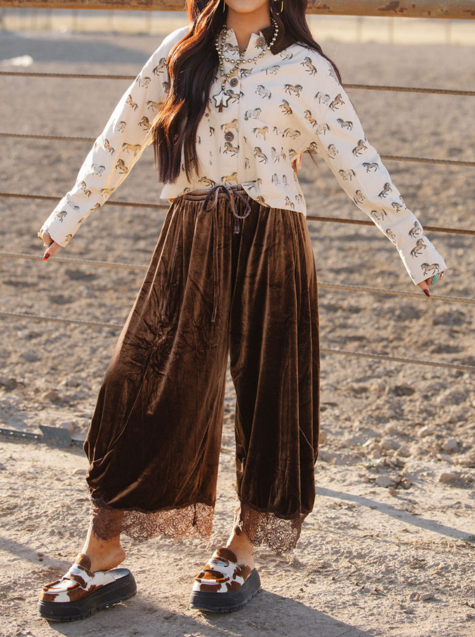 Horse Print Corduroy Jacket