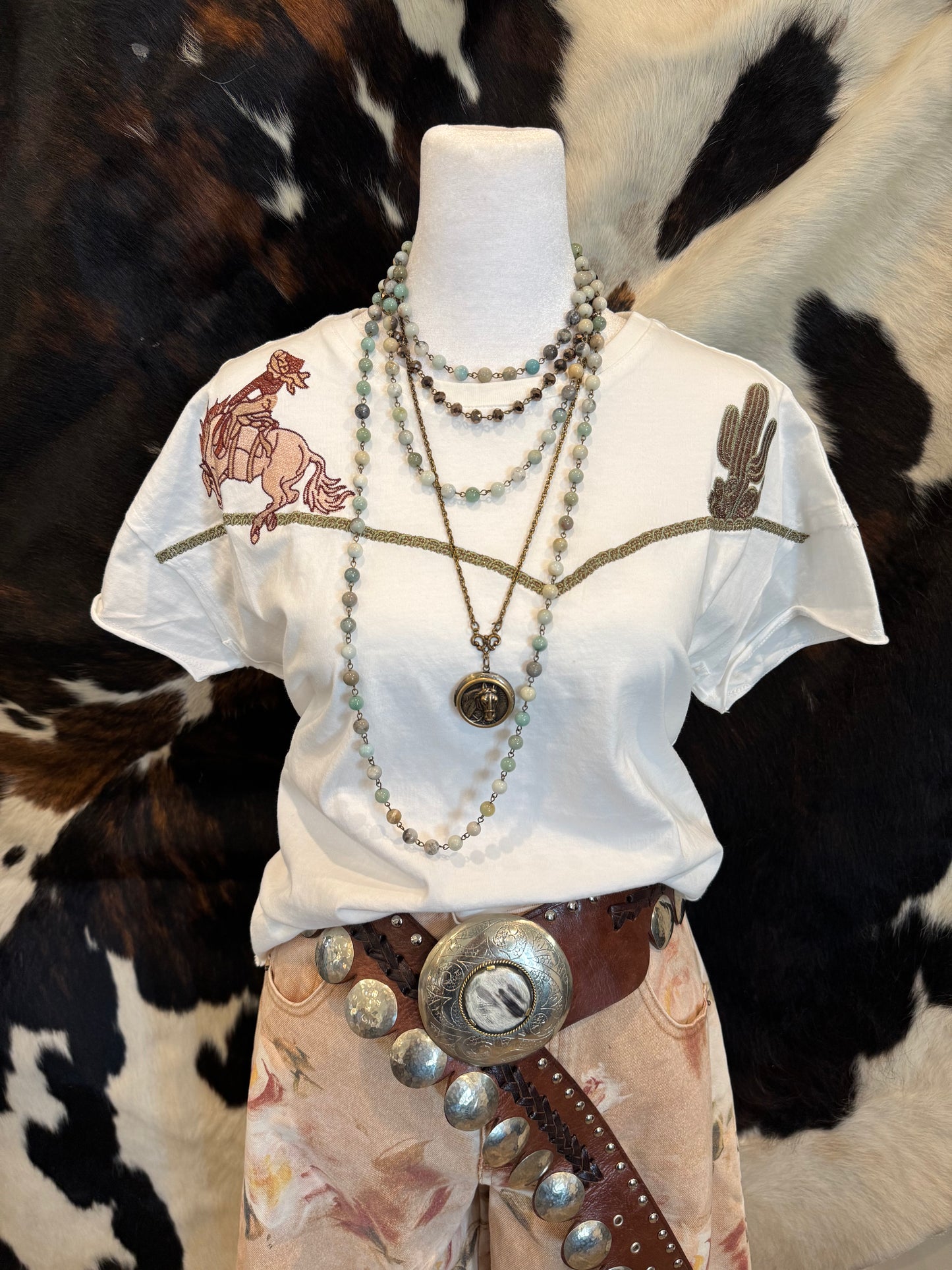 Western Embroidered Yoke Top