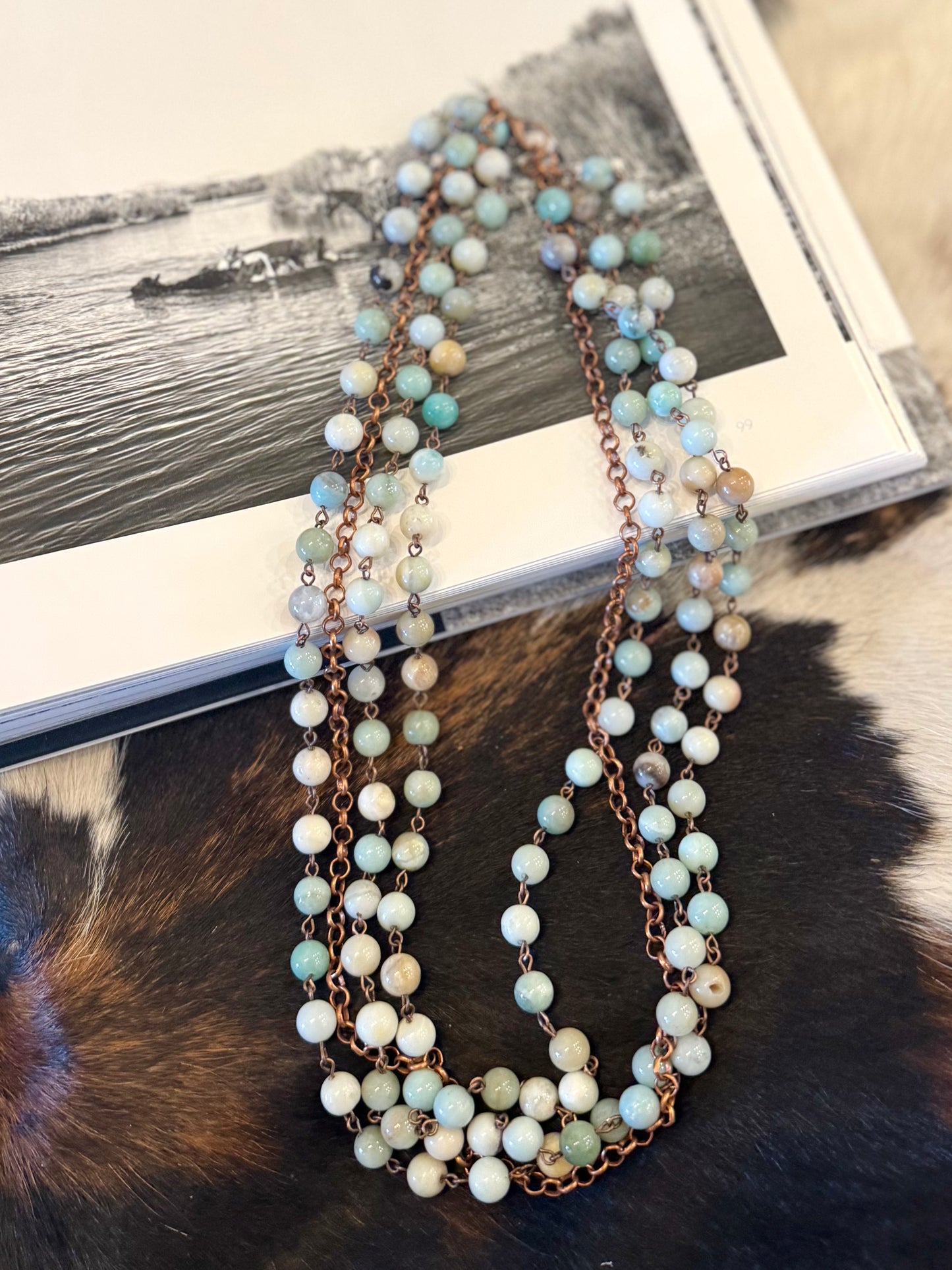 Triple Turquoise Strand Necklace
