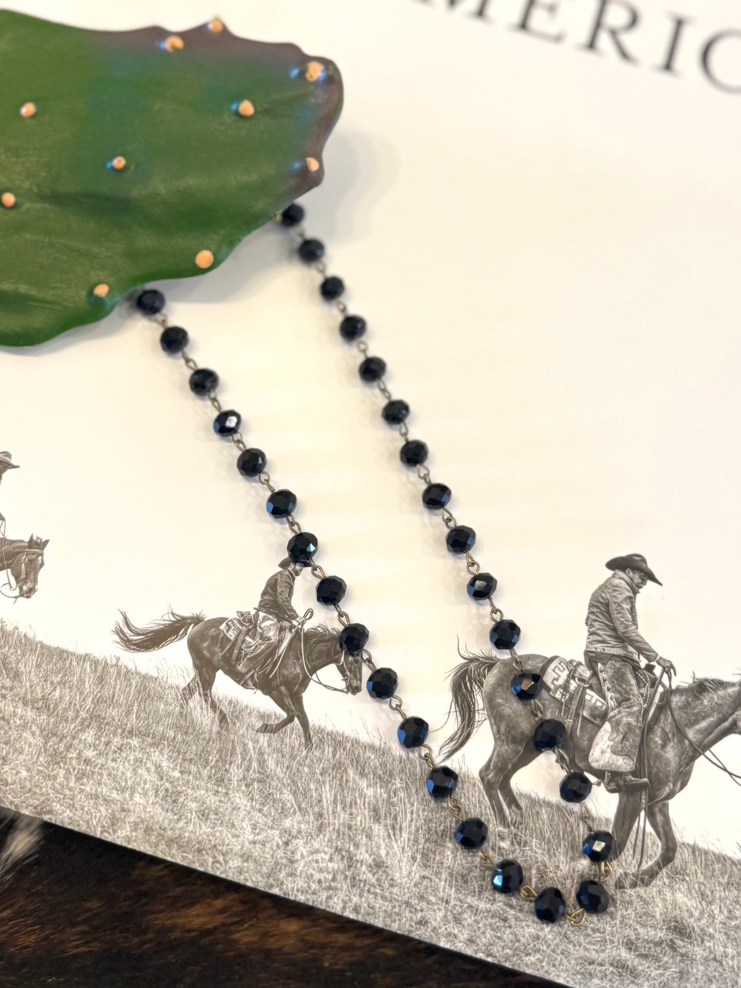 Black Crystal Bead Necklace