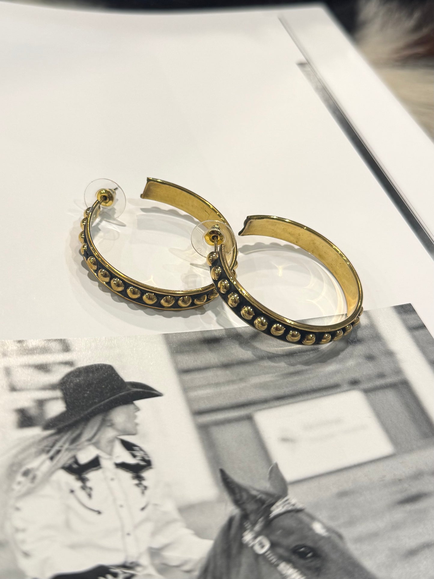 Gold Hoop Bubble Earrings