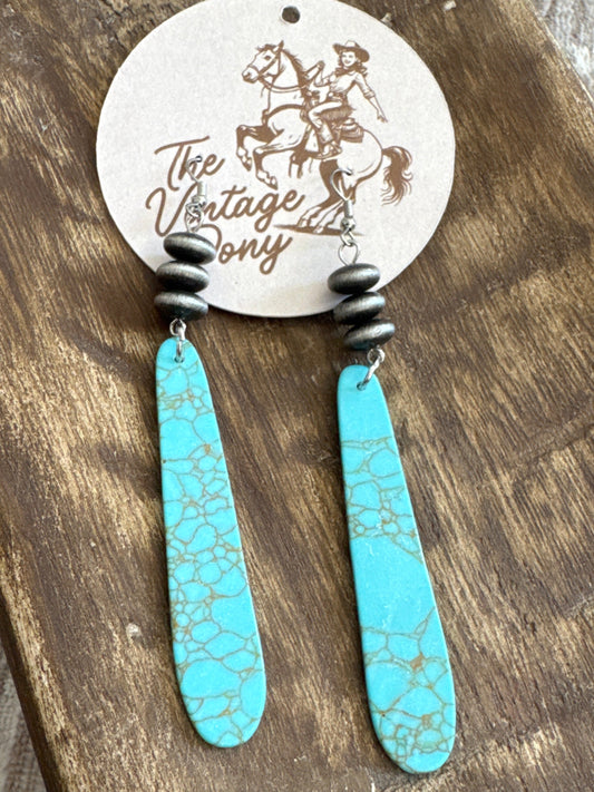 Slab Turquoise Dangle Earring
