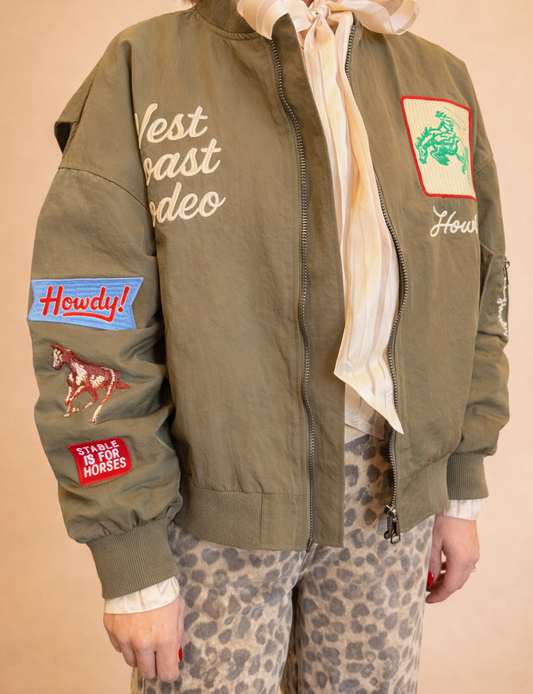 Olive West Coast Rodeo Bomber Jacket
