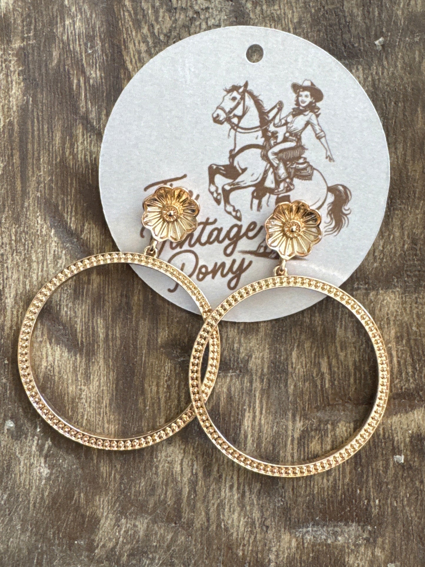 Gold Floral Hoop