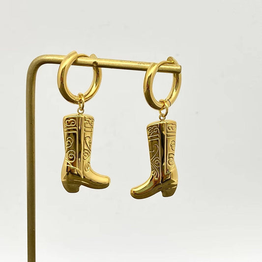Boot Scootin’ Huggie Earrings (18k gold)