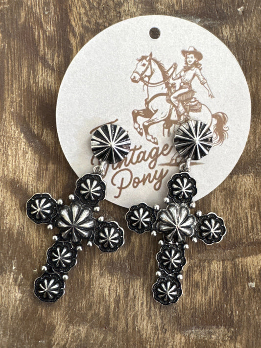 Silver Cross Earrings
