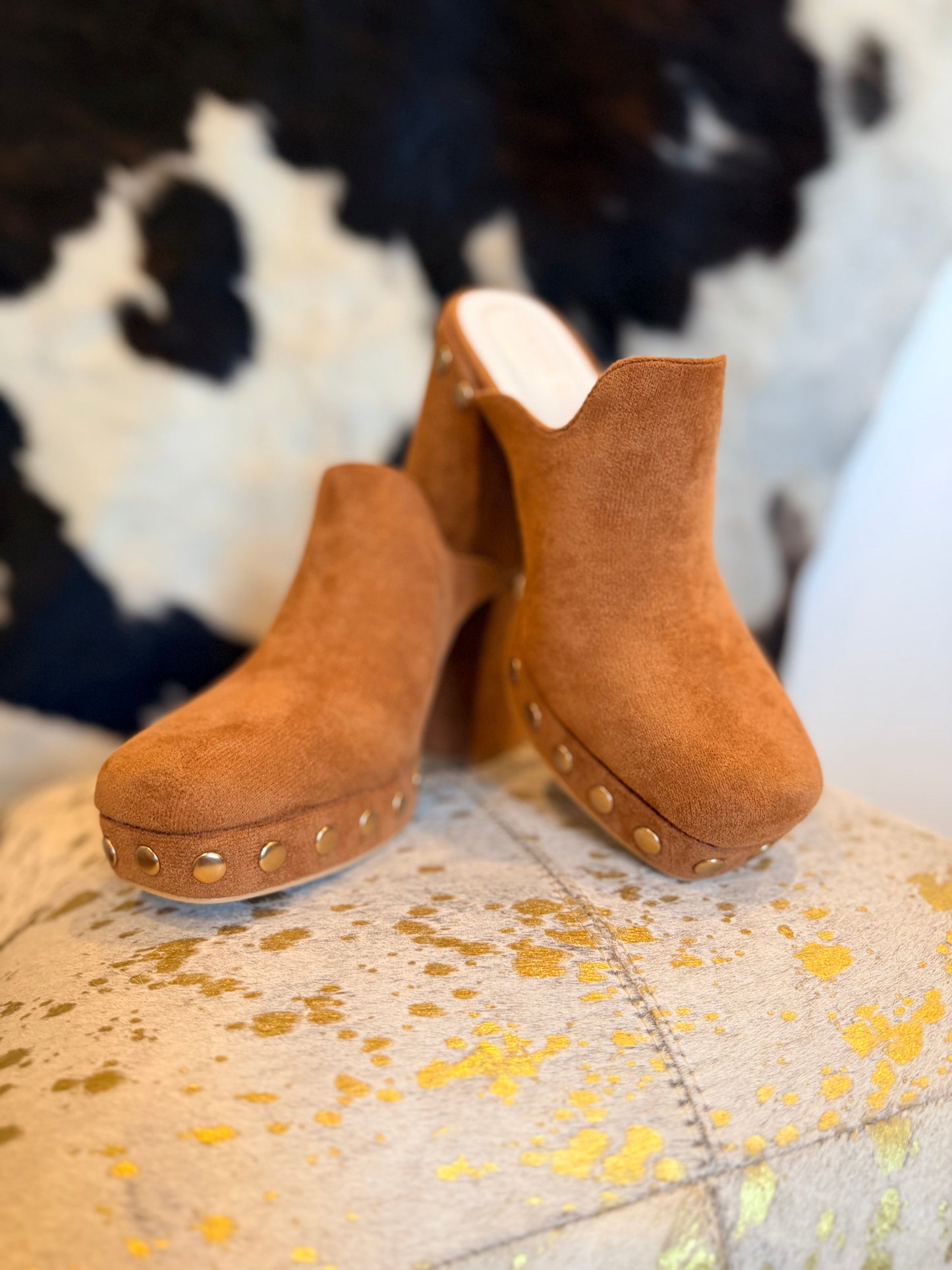Caramel Platform Clog Mule