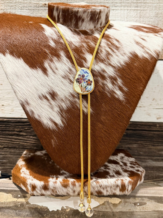 Gold Floral Bolo