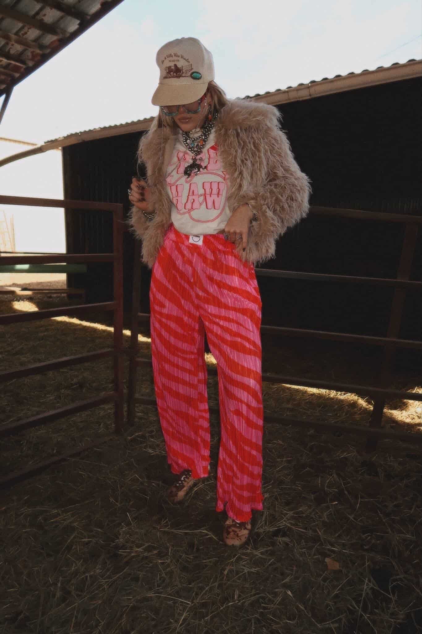 Pink & Red Zebra Pant