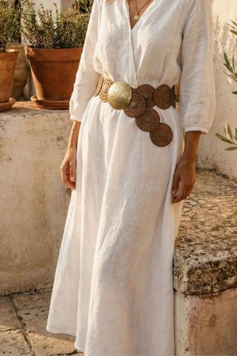 Light Brown Leather Concho Belt
