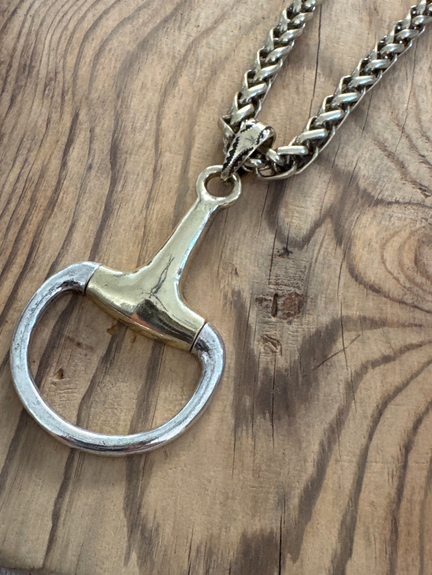 Large Gold Mixed Metal Bit Necklace