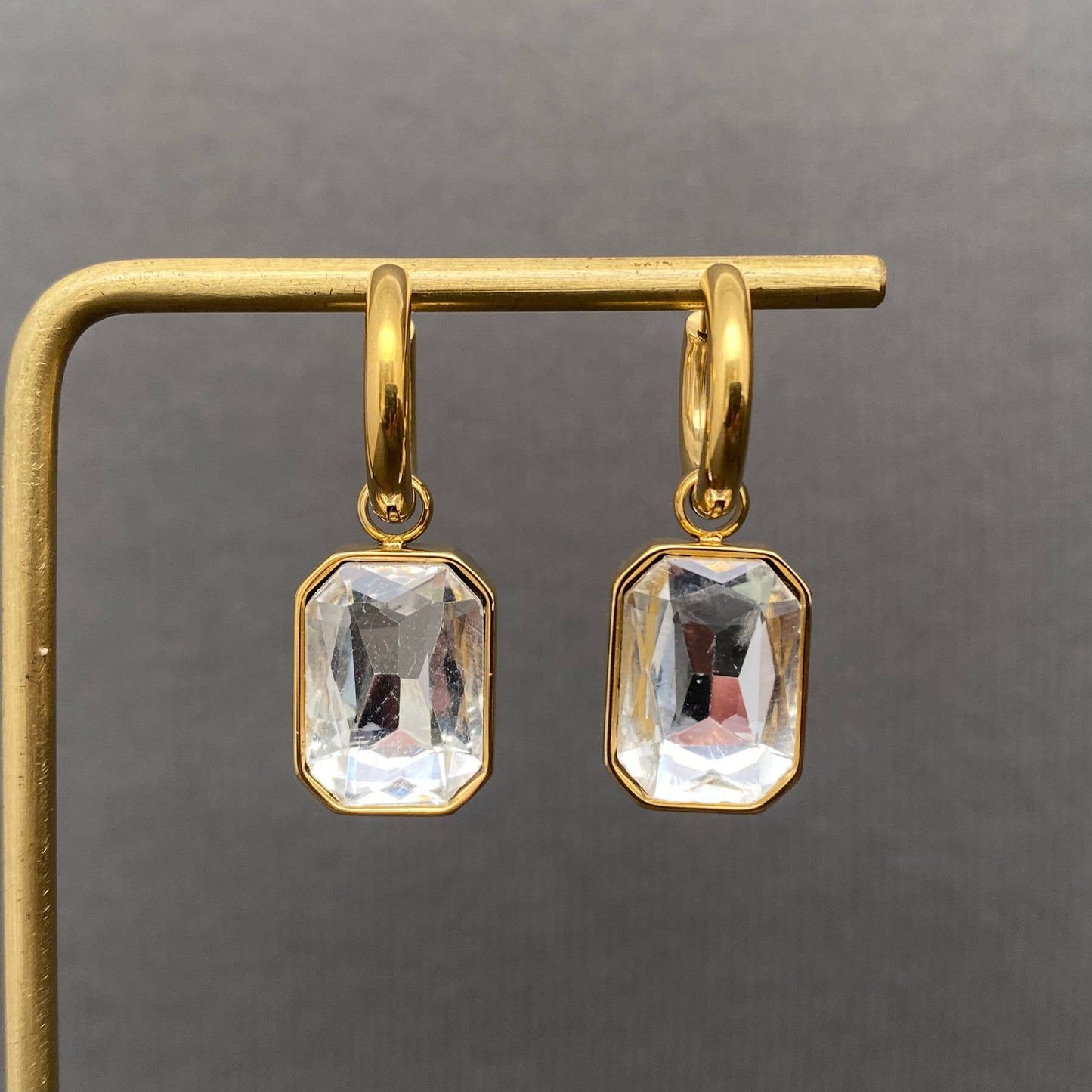 Cowgirl Crystal Huggie Earring (18k gold)