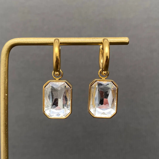 Square Zircon 18K Gold Plated  Earring