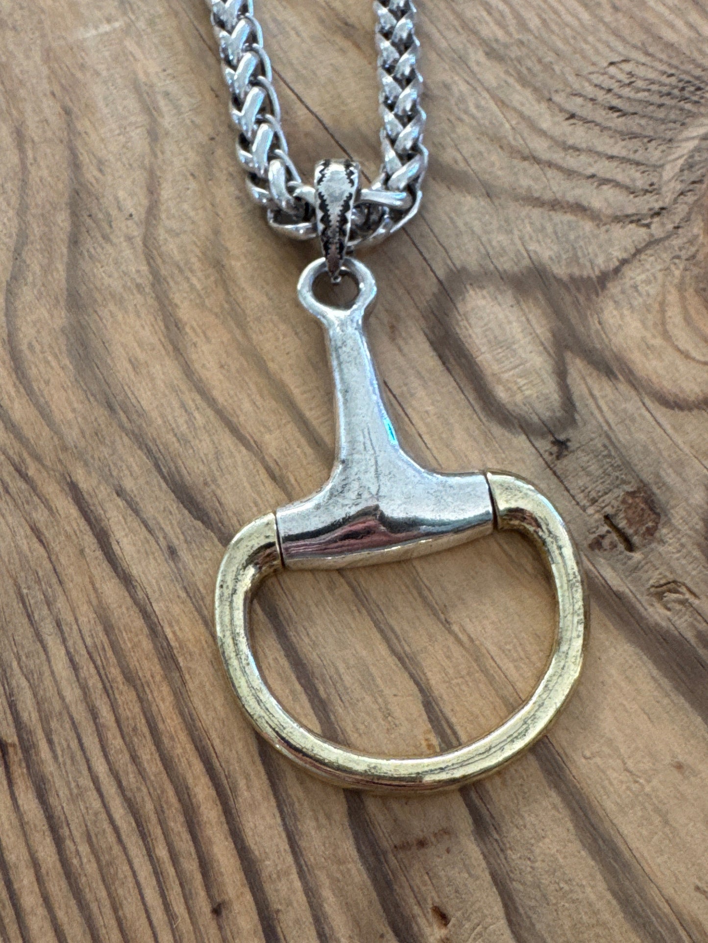 Large Silver Mixed Metal Bit Necklace
