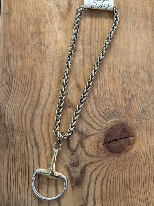 Large Gold Mixed Metal Bit Necklace