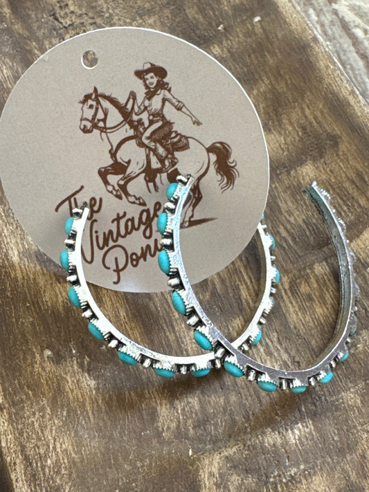 Large Turquoise Hoop