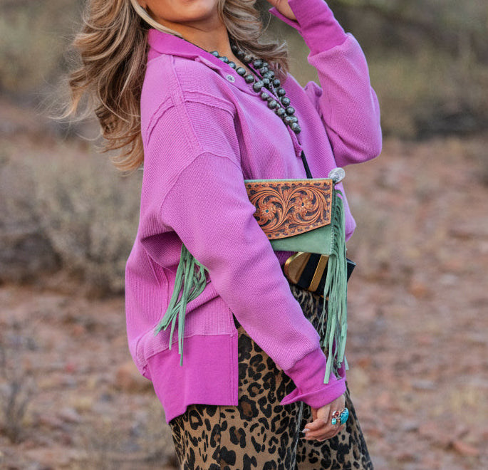 Magenta Pullover Top