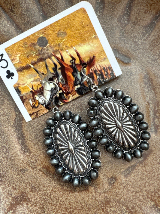 Silver Concho Earrings