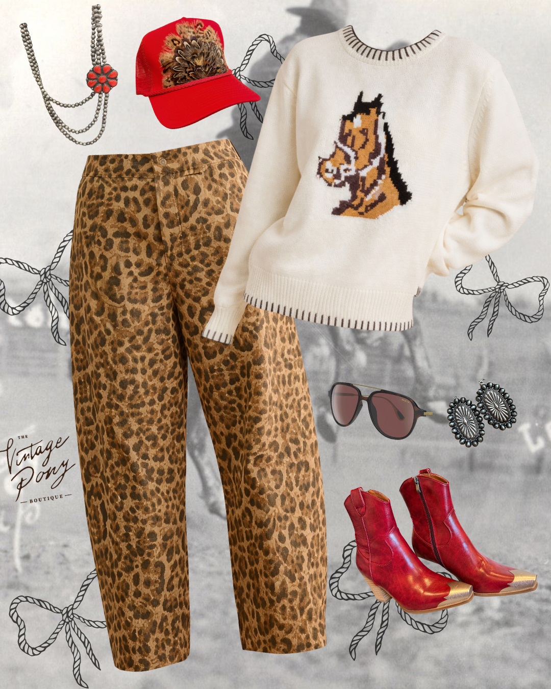 Beige Horse Sweater