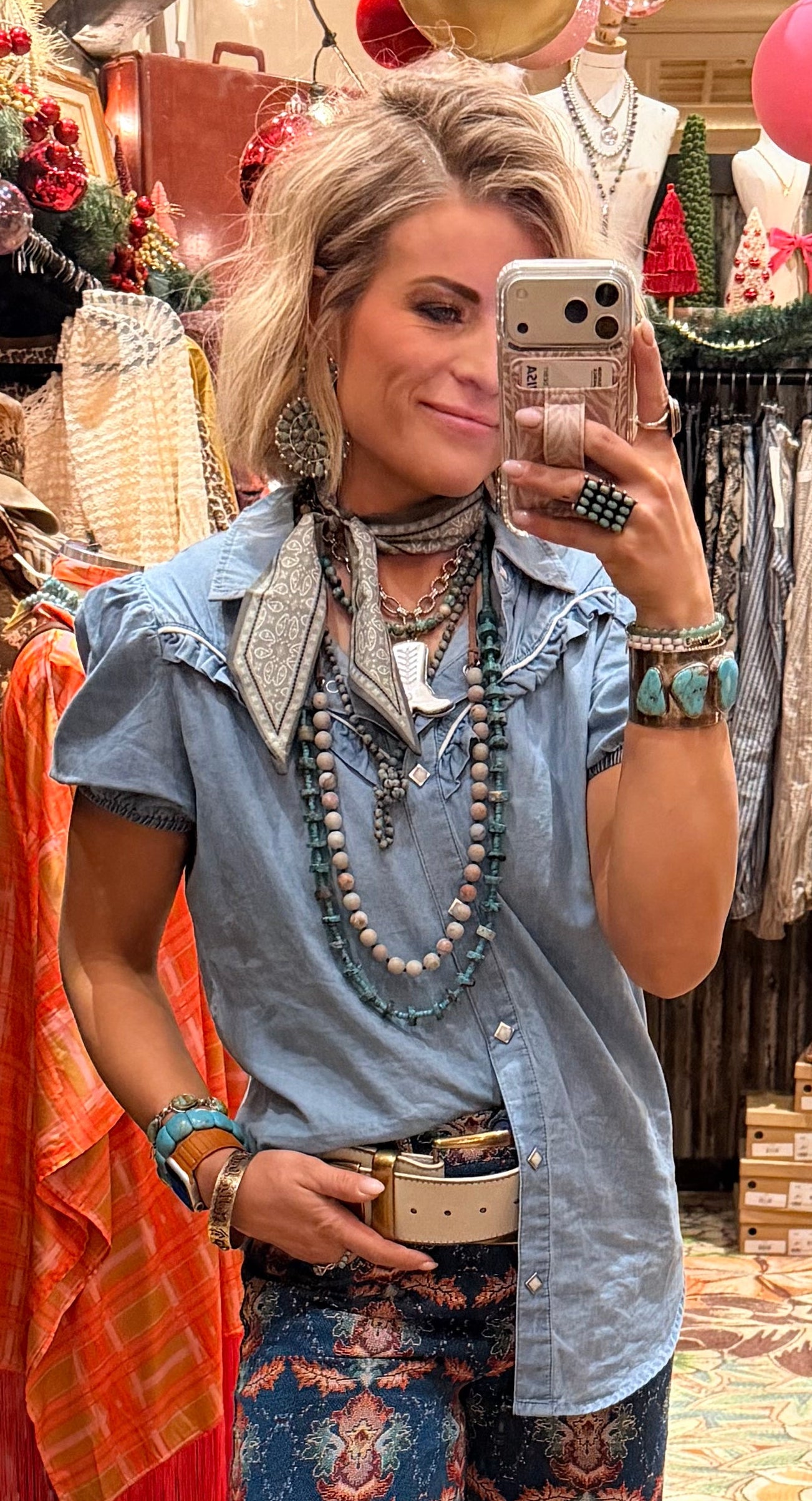 Denim Button Down Top