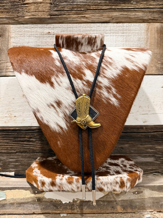 Bronze + Black Boot Bolo