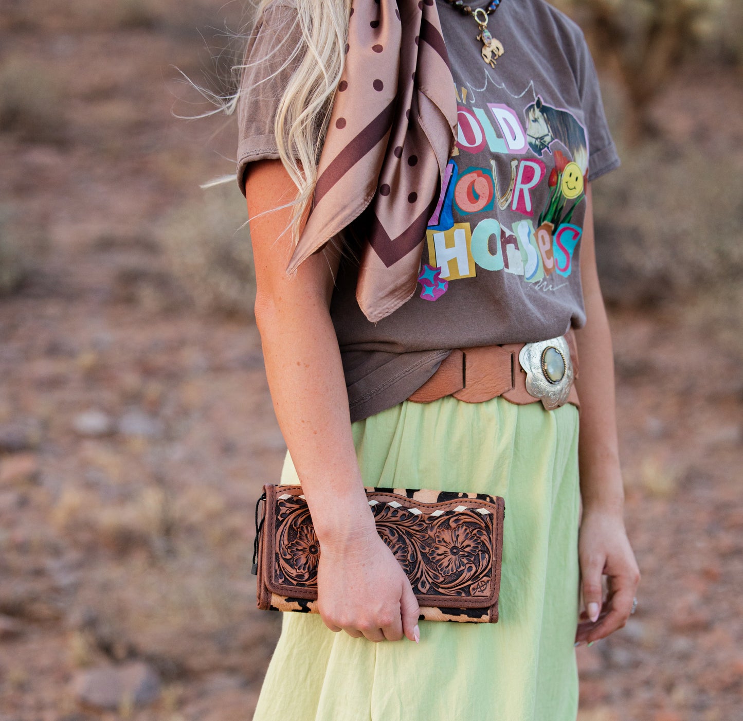 Leopard Tooled Wallet