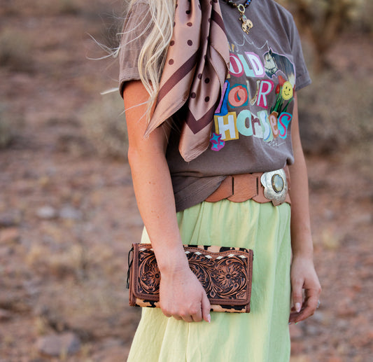 Leopard Tooled Wallet