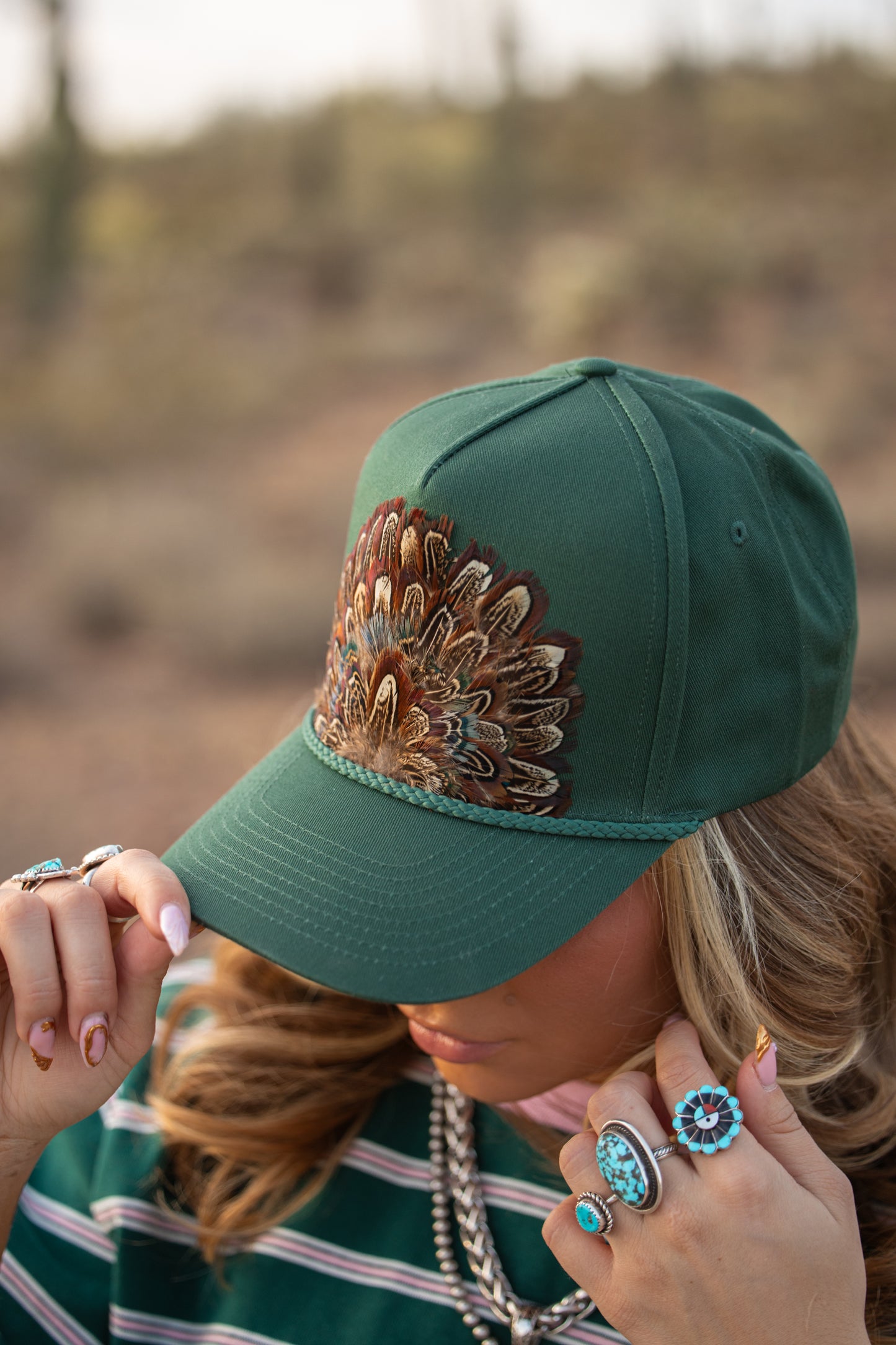 Hunter Green Feather Hat