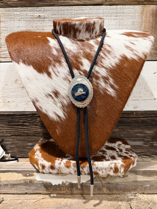 Navy + Silver Cowboy Hat Bolo