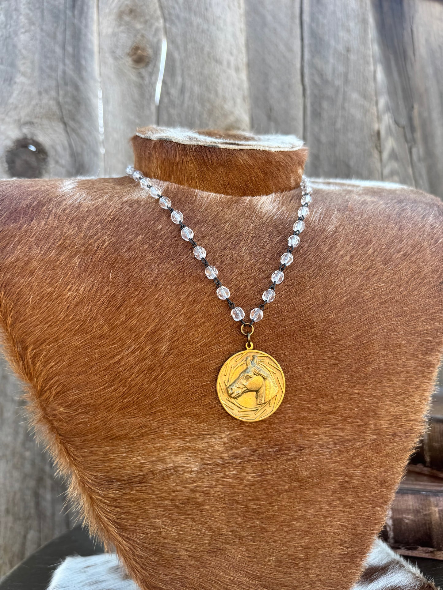 Horse Head Brass Necklace