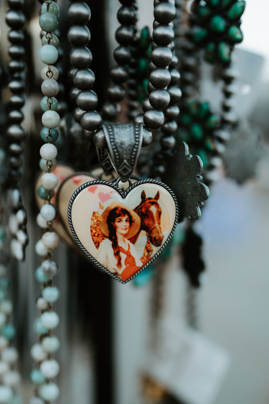 Cowgirl Heart Pendant Necklace