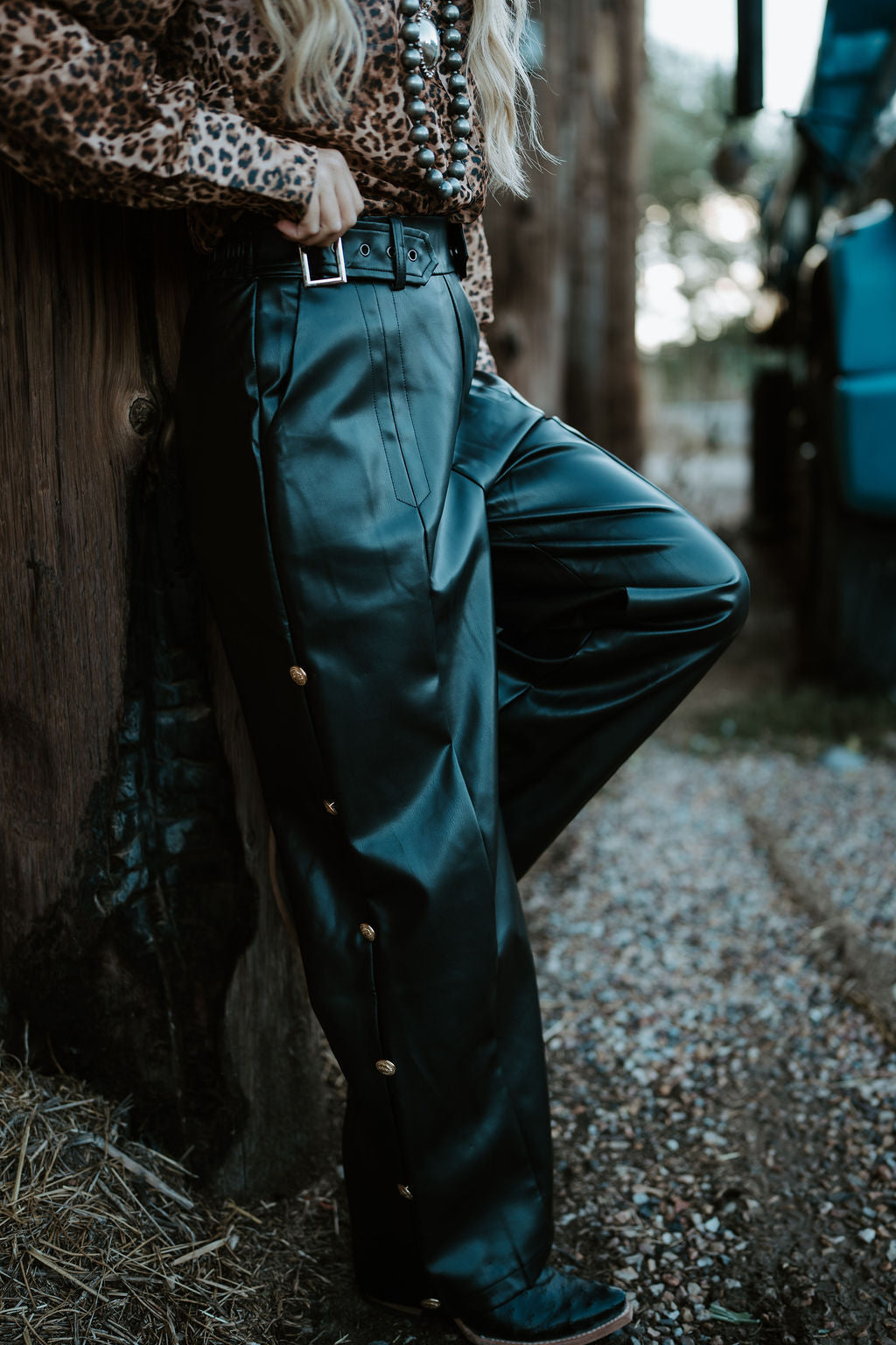 Black Faux Leather Pants