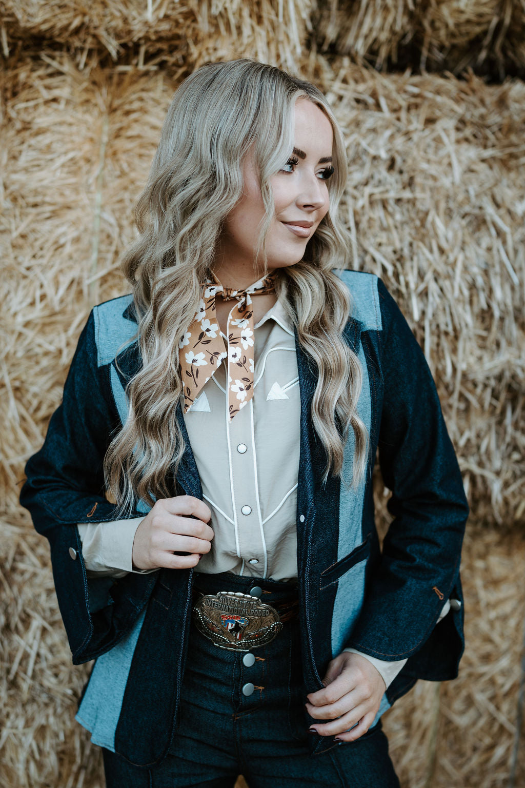 Two Tone Denim Blazer