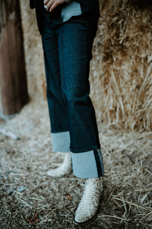 Dark Denim Cuff Jean