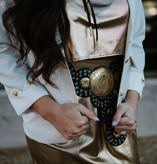 Black And Gold Concho Belt