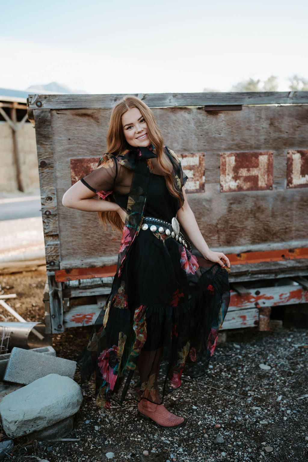 Sheer Vintage Floral Dress