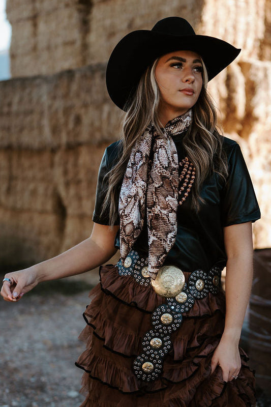 Black Faux Leather Top